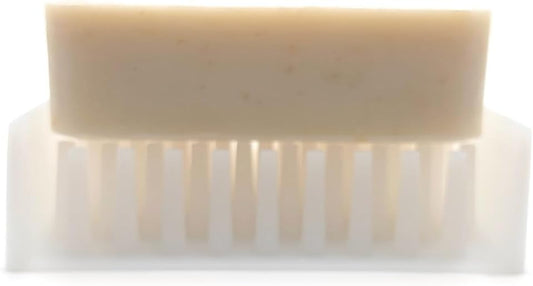Silicone Draining Soap Dish, Floating Sloped Design, Universal Fit, Extra Thick (Clear White, 4.5"x3.5")