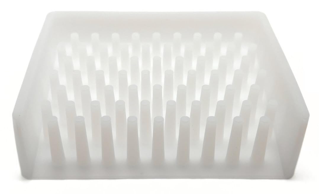 Silicone Draining Soap Dish, Floating Sloped Design, Universal Fit, Extra Thick (Clear White, 4.5"x3.5")