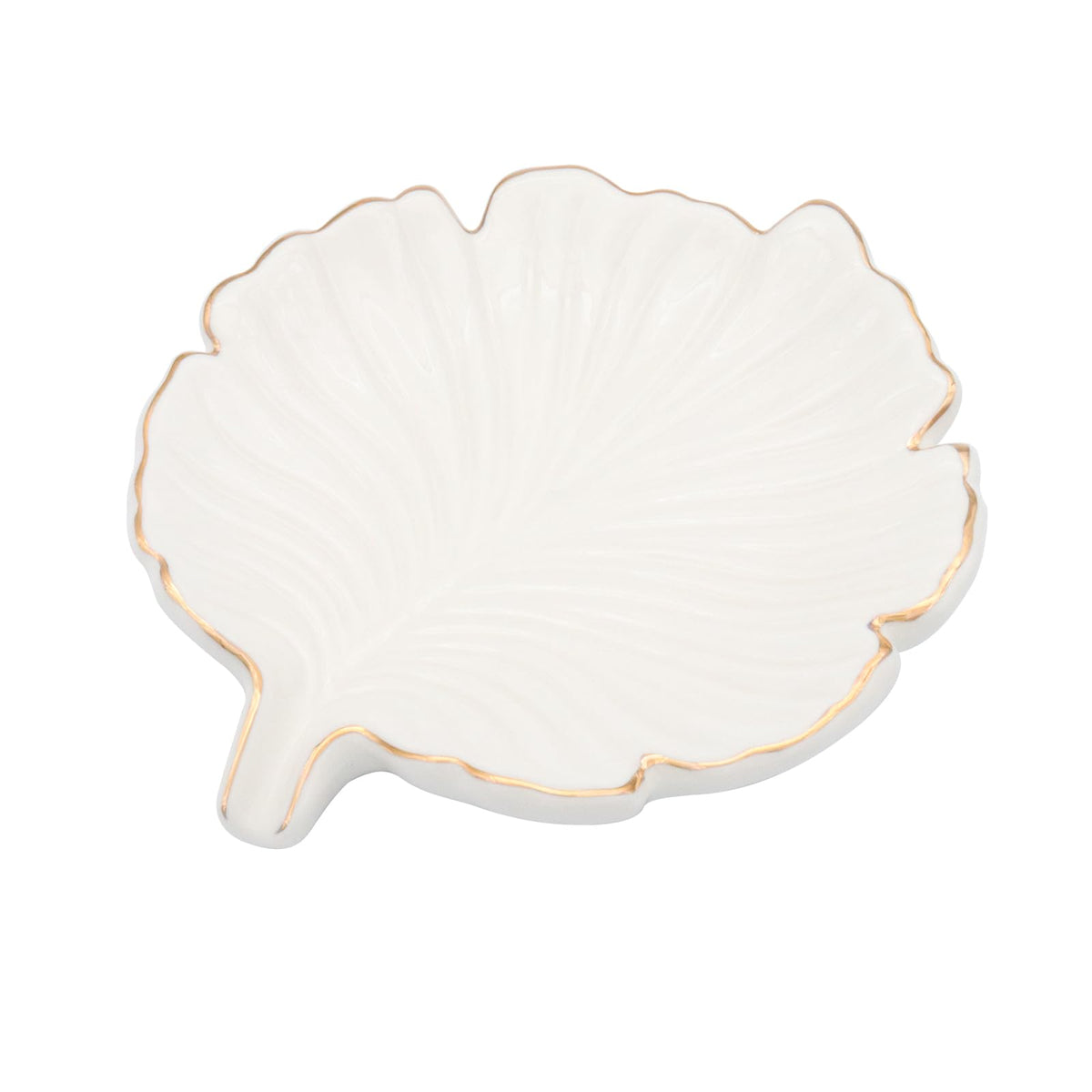 Elegant Bathroom Soap Dish,Ceramic Soap Dish Holder in Palm Leaf Style,Self-Draining Design for Bathroom
