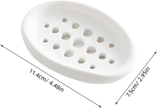 Soap Silicone Dish Oval Tray with Draining Design for Bathroom