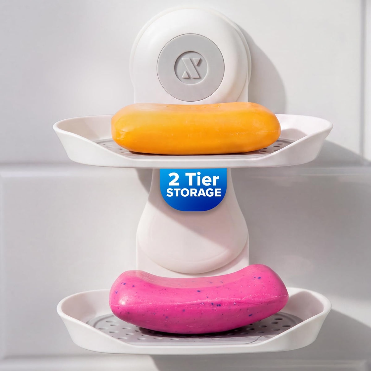 SlipX Solutions Strong Hold Suction Cup Soap Dish for Shower, Chrome