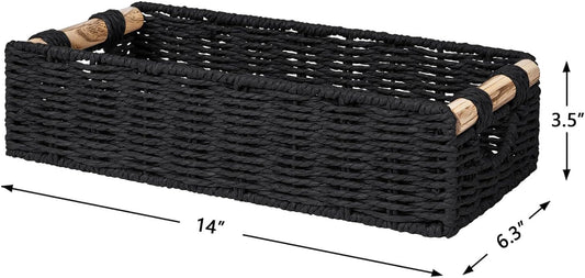 CubesLand Back of Toilet Storage Basket for Organizing W/Cut Out Handle