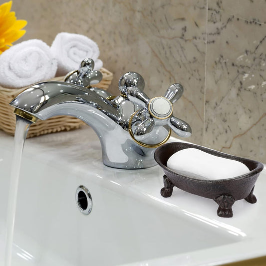 Sumnacon Cast Iron Bathtub Soap Dish, Heavy Duty Vintage Metal Soap Holder