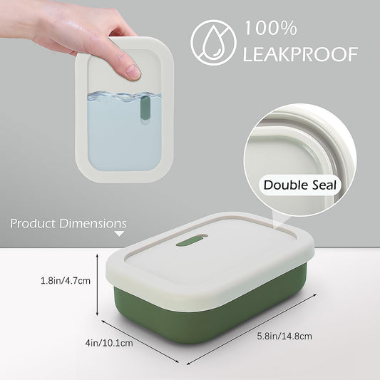 AIDIMMING Large Shampoo Bar Travel Case, Silicone Travel Soap Case, Green
