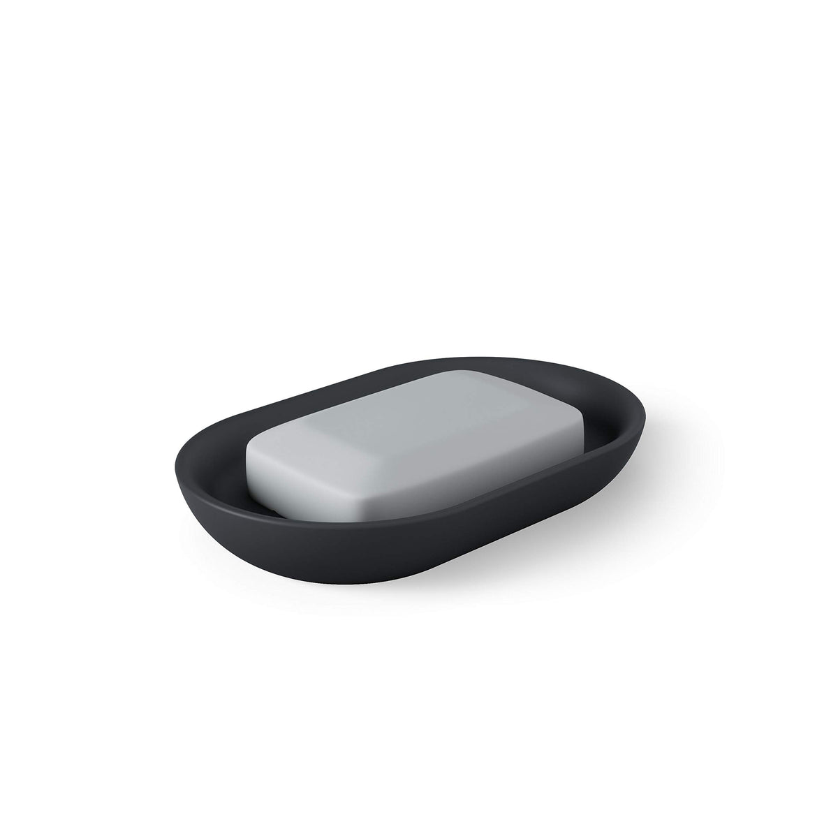 Umbra Junip Soap Holder, Oval Bathroom Soap Dish, Black