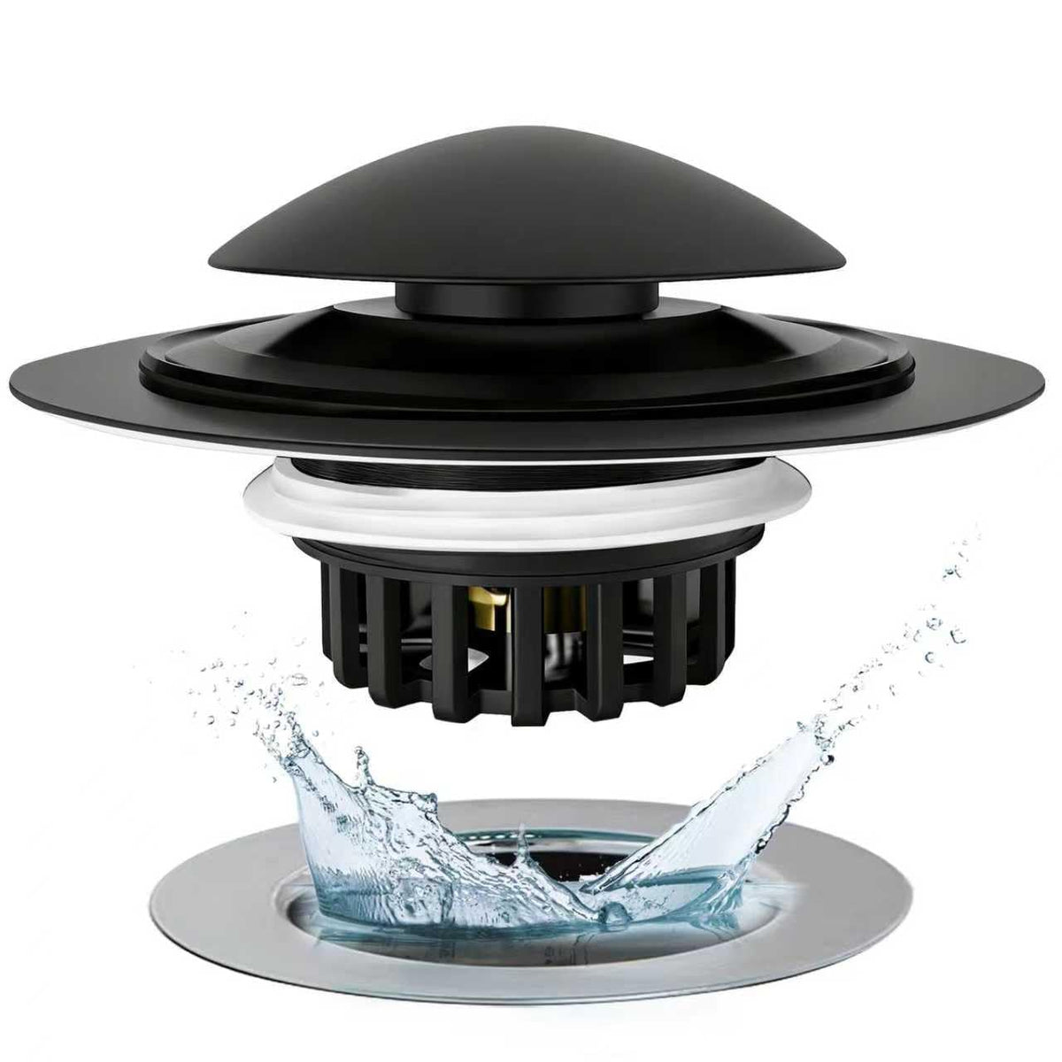 BAOLSLS Bathroom Sink Drain Strainer with Pop Up Removable Hair Catcher