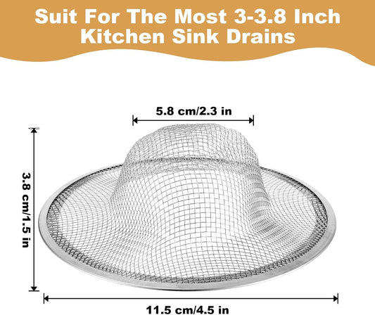 20 Pcs Stainless Steel Sink Strainers, 4.5" Diameter Mesh Sink Drain Strainers, Slop Basket Filter Traps for Kitchen Sinks, Bathroom Sinks, Shower Drains, and Floor Drains