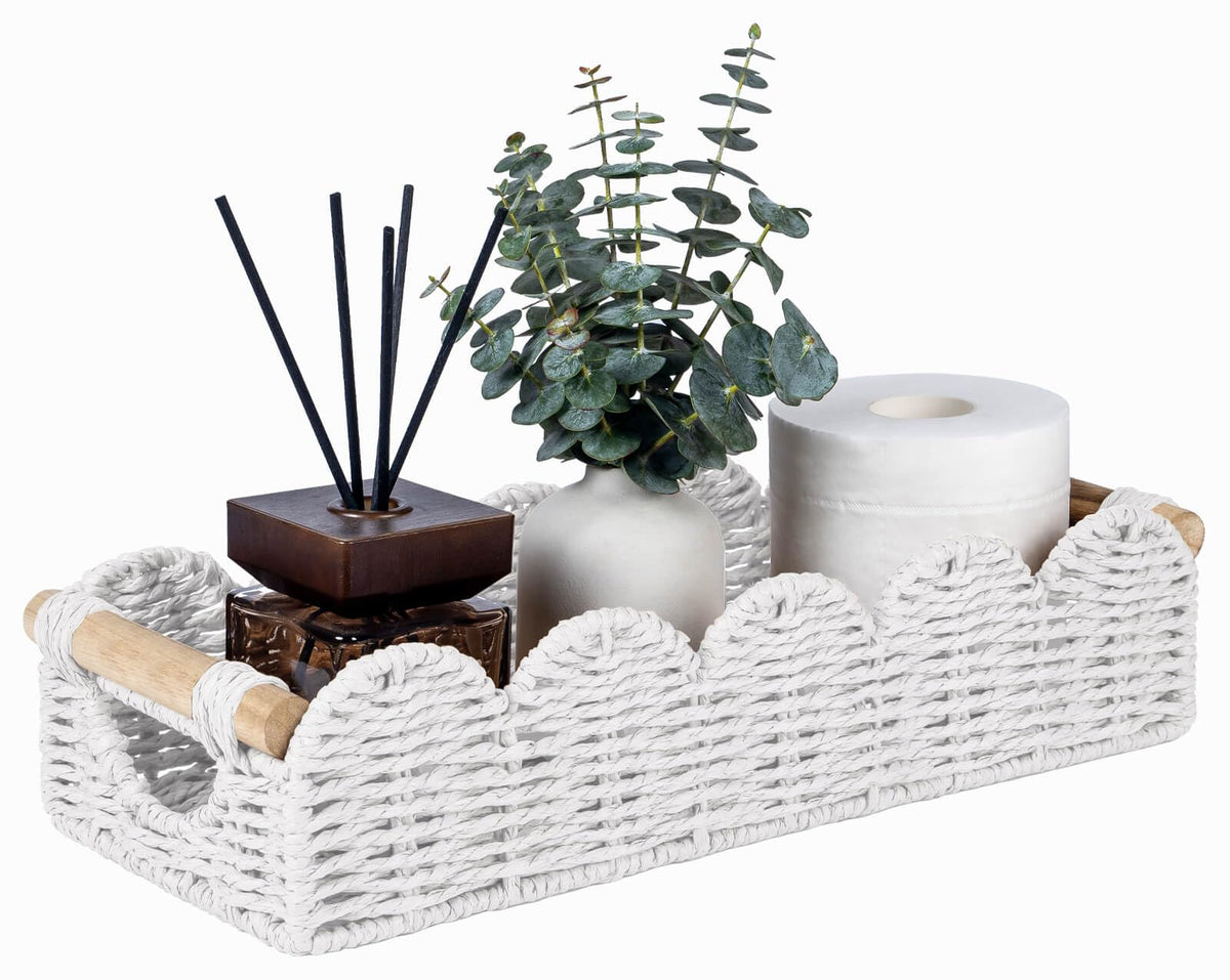 CubesLand Toilet Tank Paper Storage Basket Bathroom Decor Organizer Basket