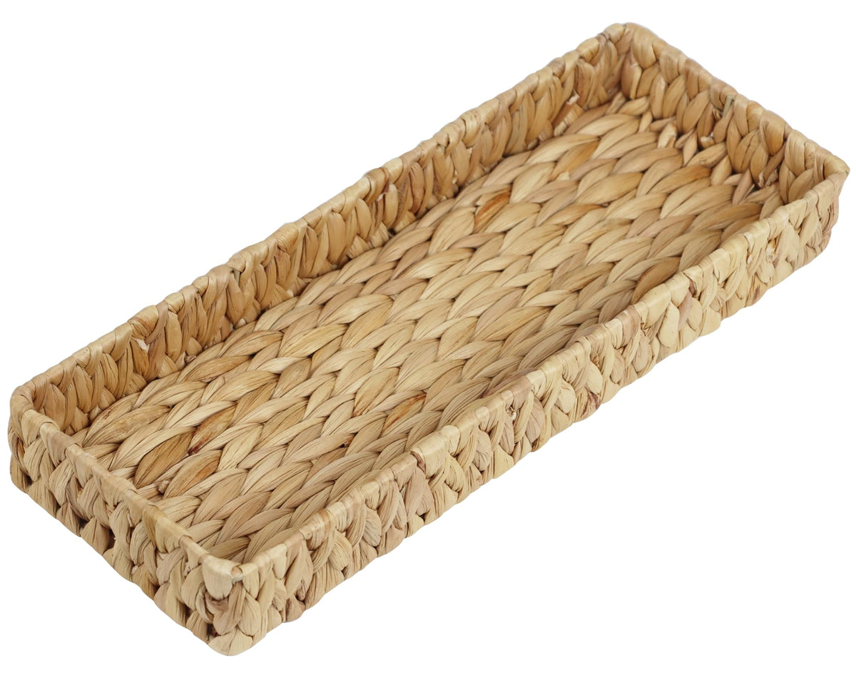 Water Hyacinth Bathroom Vanity Tray, 10 Inch