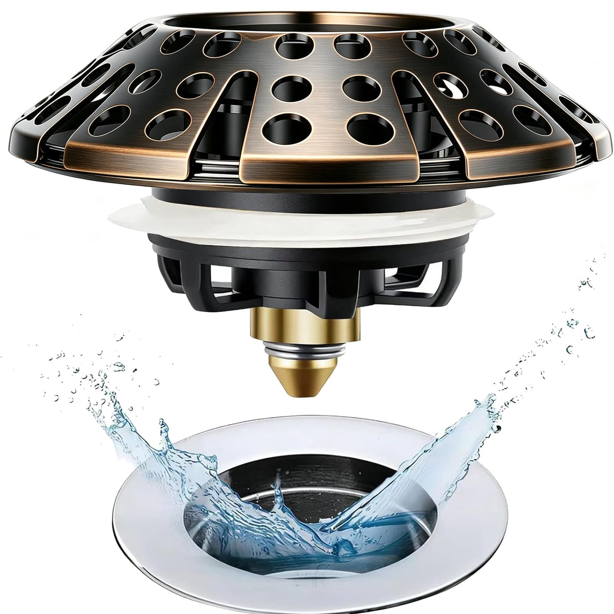 AzWzz Tub Stopper Bathtub Drain Stopper Plug, Pop Up Tub Drain Hair Catcher