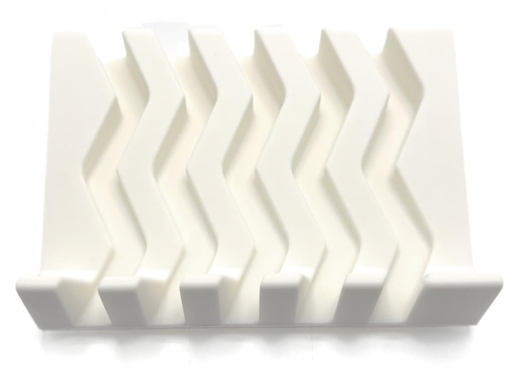 Silicone Draining Soap Dish, Sloped Angled Design, Chevron Pattern, Universal Fit, Extra Thick (Black, 4.5"x3.2")