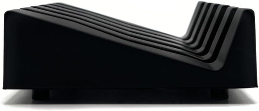 Silicone Draining Soap Dish, Sloped Angled Design, Chevron Pattern, Universal Fit, Extra Thick (Black, 4.5"x3.2")