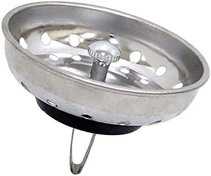 Kitchen Sink Basket Strainer Replacement for US Standard Drains (3-1/2 Inch), Premium 304 Stainless Steel Body W/with Brass Post (Spring Clip) 1 Pack
