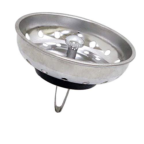 Kitchen Sink Basket Strainer Replacement for US Standard Drains (3-1/2 Inch), Premium 304 Stainless Steel Body W/with Brass Post (Spring Clip) 1 Pack