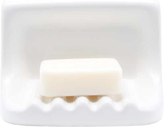 White Vintage Wall Mounted Ceramic Soap Dish Holder Bathroom Shower Wall