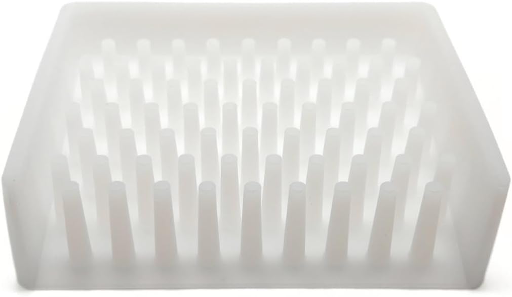 Silicone Draining Soap Dish, Floating Sloped Design, Universal Fit, Extra Thick (Clear White, 4.5"x3.5")