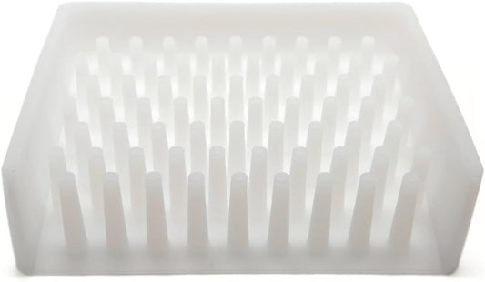 Silicone Draining Soap Dish, Floating Sloped Design, Universal Fit, Extra Thick (Clear White, 4.5"x3.5")