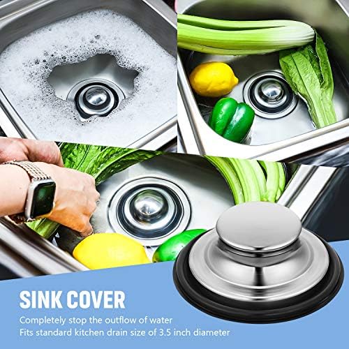 Mudder 3 Pcs Sink Plug Stopper Disposal Drain Strainer,Silver