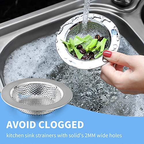 Mudder 3 Pcs Sink Plug Stopper Disposal Drain Strainer,Silver