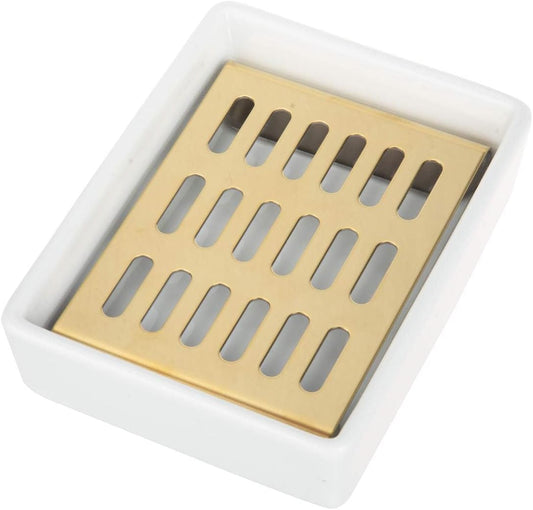 IMEEA Gold Soap Dish SUS304 Stainless Steel Soap Holder for Bathroom
