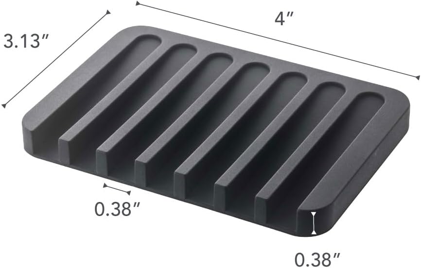 YAMAZAKI Home Flow Soap Tray - Silicone Holder Dish for Sink - Silicone