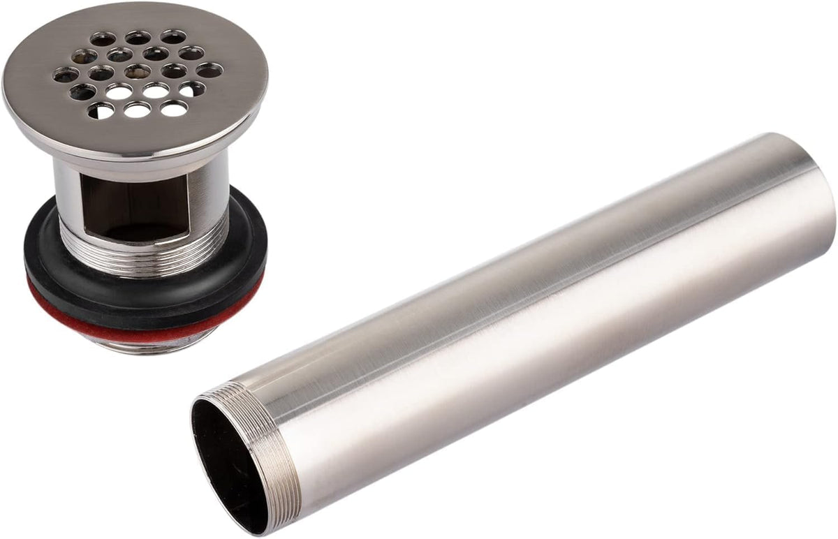 ZM Brass Grid Drain Strainer Assembly 1-1/4 Inch with Overflow Chrome