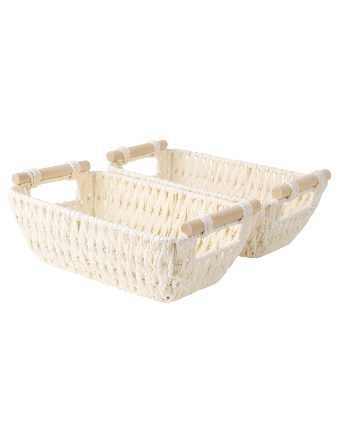 StorageWorks Wicker Baskets for Shelves, Hyacinth Storage Baskets, 2 Pack