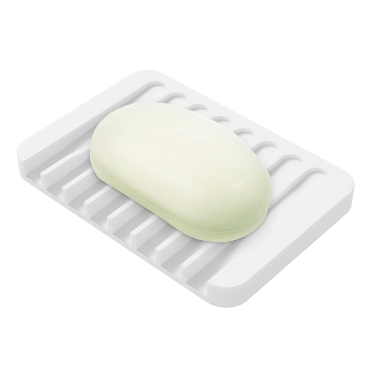 Aoheuo Modern Bamboo Fiber soap Holder and soap Dish Combination (Removable),5.12 Long by 3 Wide, 0.98 inches high, Used in Kitchens, bathrooms, and bar Sinks (White(2 Pack))