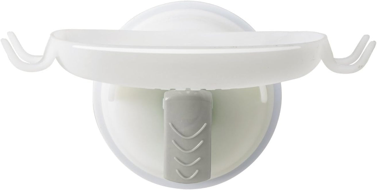 Mommy's Helper Safe-er-Grip Soap Dish with Razor Hooks, White Plastic