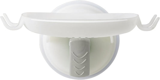 Mommy's Helper Safe-er-Grip Soap Dish with Razor Hooks, White Plastic