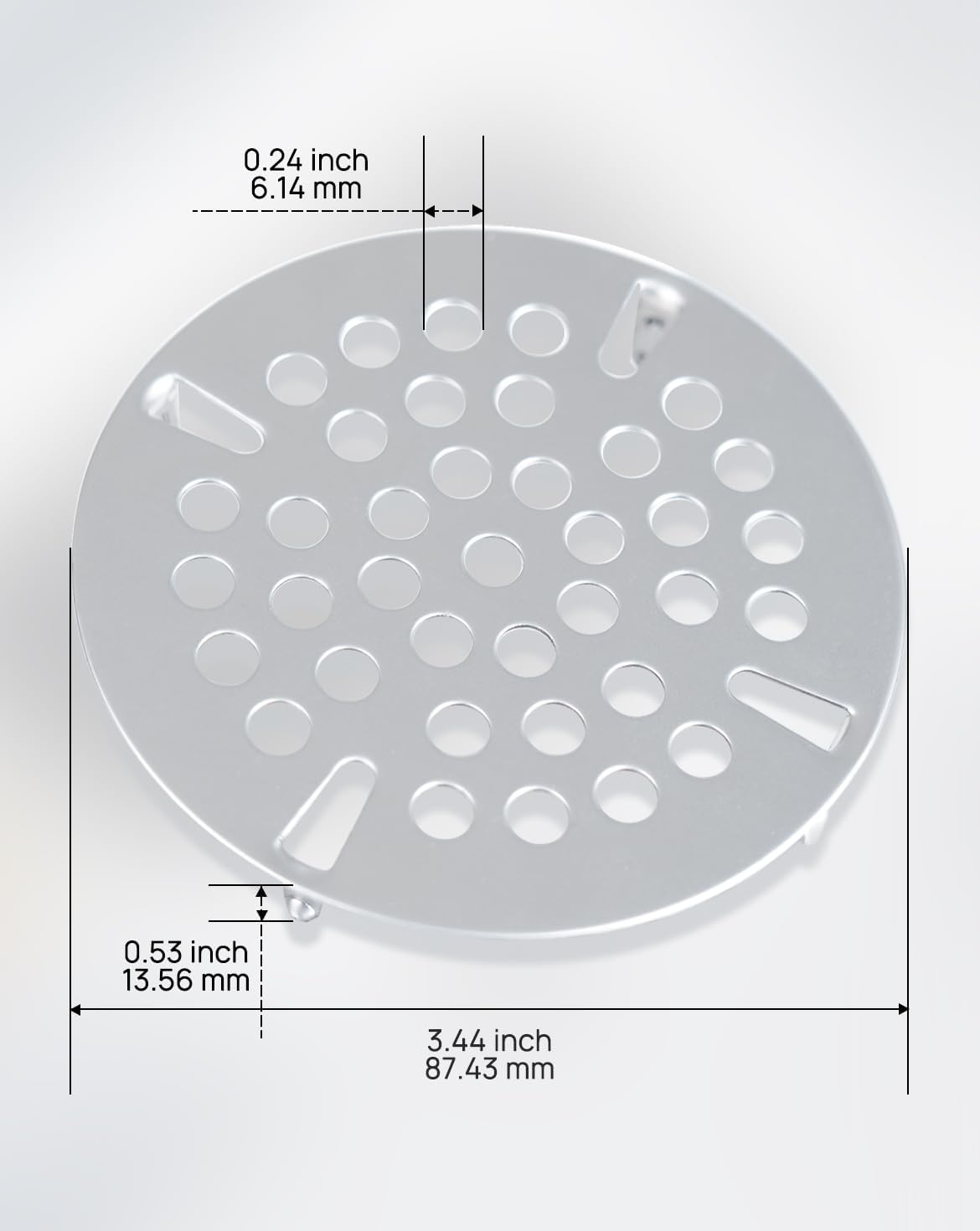 3-1/2" Flat Strainer for Commercial Sink Waste Valve Lever Drain