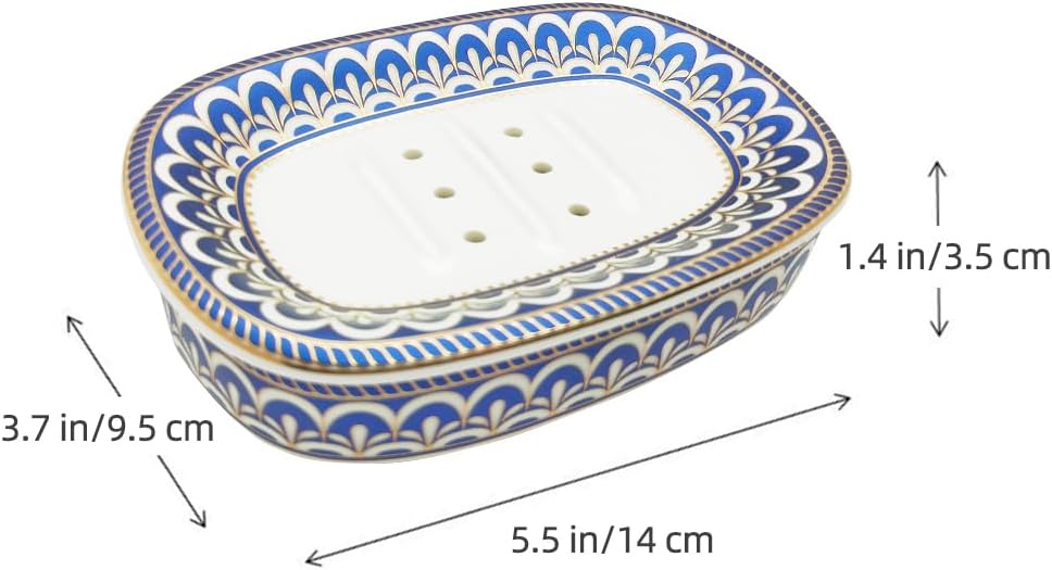 Self Draining Soap Dish, Double-Layer Bar Soap Tray(Style C)