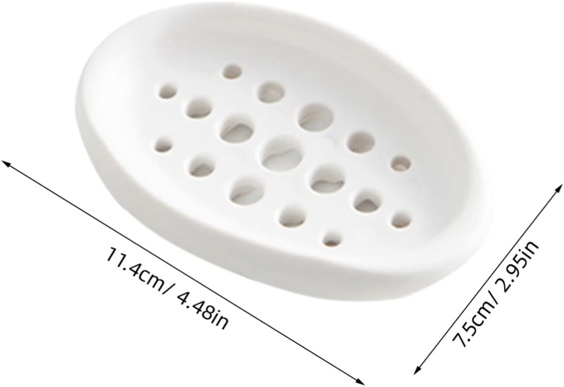 Soap Silicone Dish Oval Tray with Draining Design for Bathroom