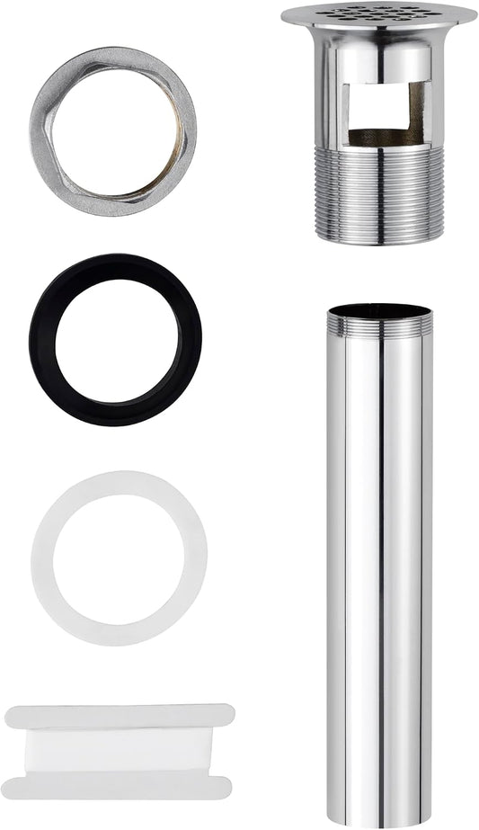 ZM Brass Grid Drain Strainer Assembly 1-1/4 Inch with Overflow Chrome