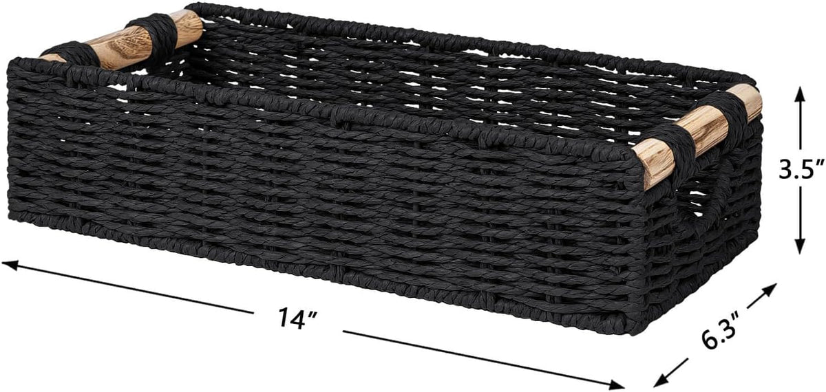 CubesLand Back of Toilet Storage Basket for Organizing W/Cut Out Handle