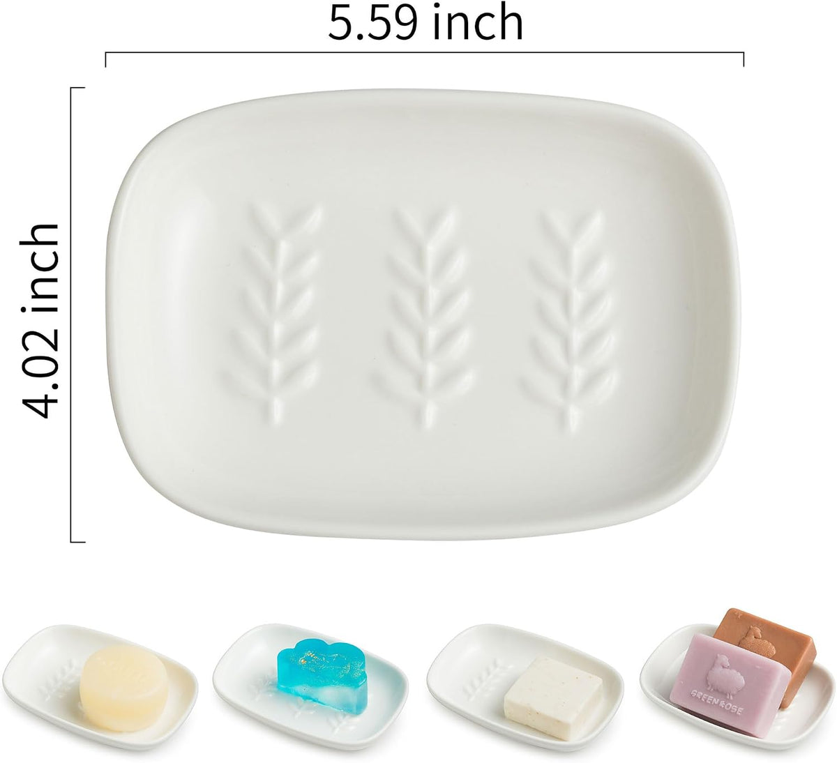 Miamolo Soap Dish for Shower, Soap Holder Raised Design, No More Mushy Soap