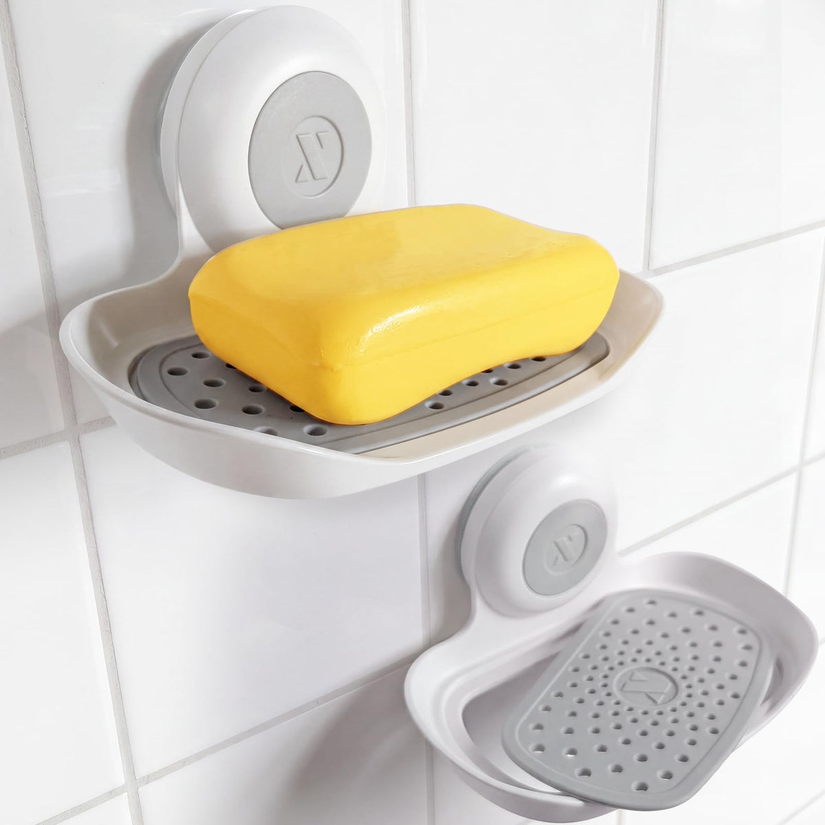 SlipX Solutions Strong Hold Suction Cup Soap Dish for Shower, Chrome