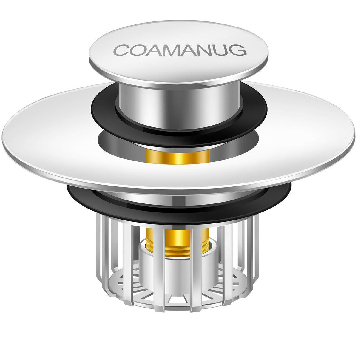 coamanug Bathtub Stopper | Shower Drain Hair Catcher, Pop-up Tub Stopper with Strainer | Bathroom Drain Plug | Drain Protector for 1-1/2 to 1-3/4"" Bath Drain Hole