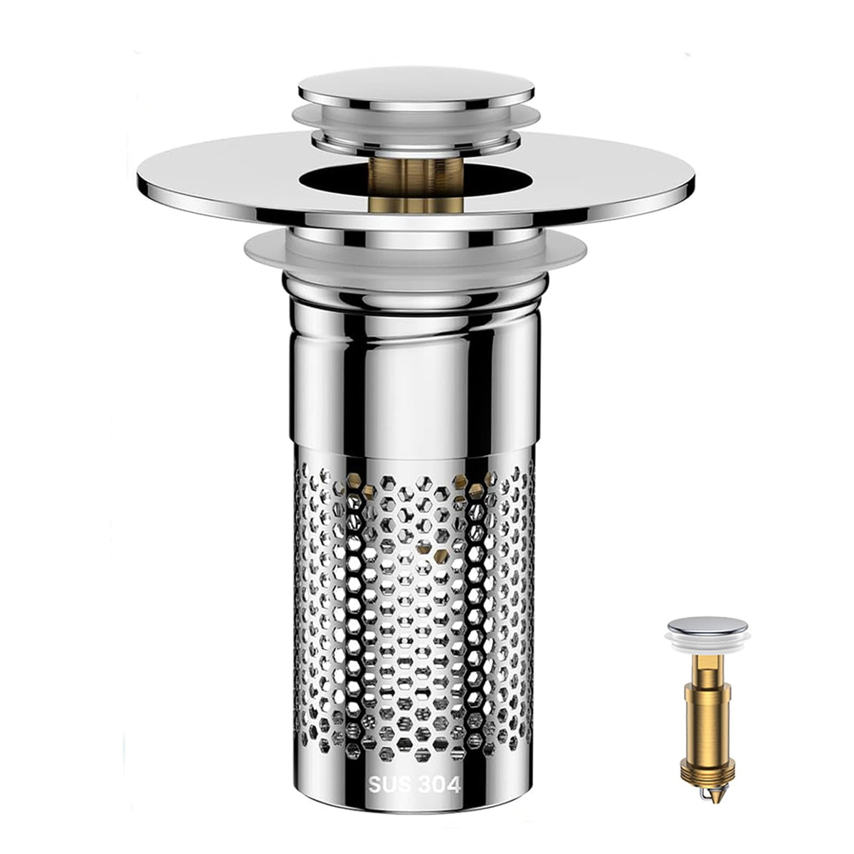 Bathroom Sink Drain Strainer,Universal Pop-Up Sink Stopper Hair Catcher