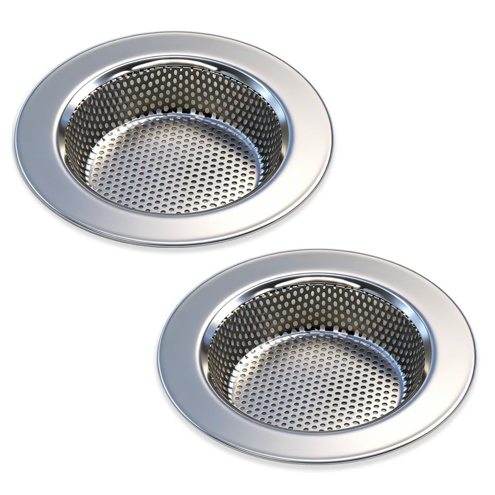 Seatery 4PCS Kitchen Sink Strainer Stopper Kit, Universal Silicone Sink Drain Plug Cover, Drain Water Stopper, 4.5 Inch Stainless Steel Sink Drain Strainer, Food Debris Catcher for Kitchen