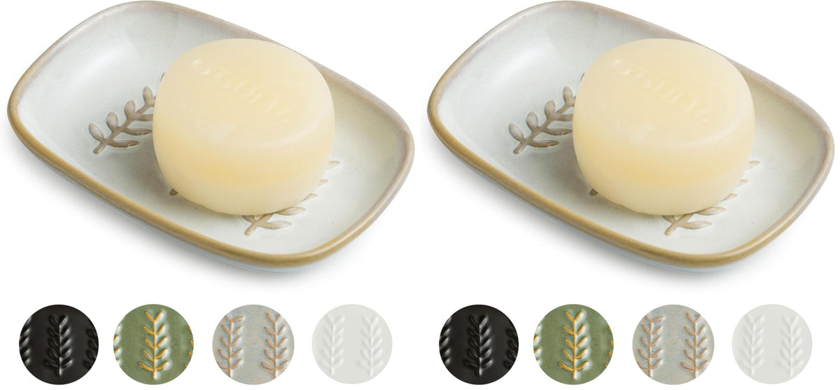 Miamolo Soap Dish for Shower, Soap Holder Raised Design, No More Mushy Soap