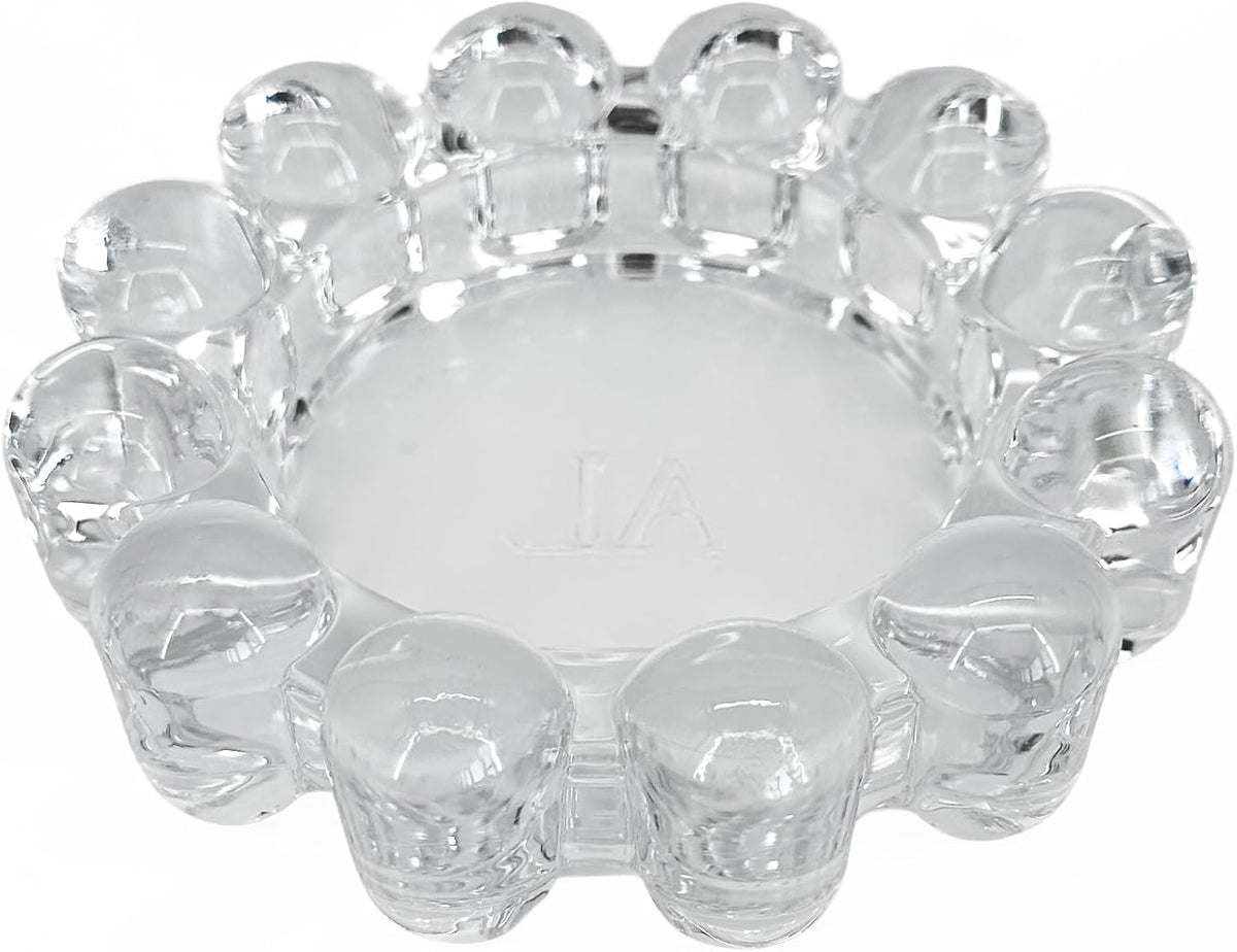 Alice Lane Home Collection Original Clear Glass Small Bubble Candle Dish