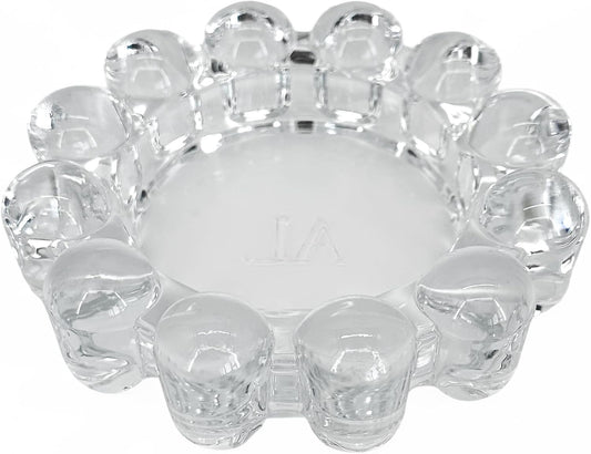 Alice Lane Home Collection Original Clear Glass Small Bubble Candle Dish