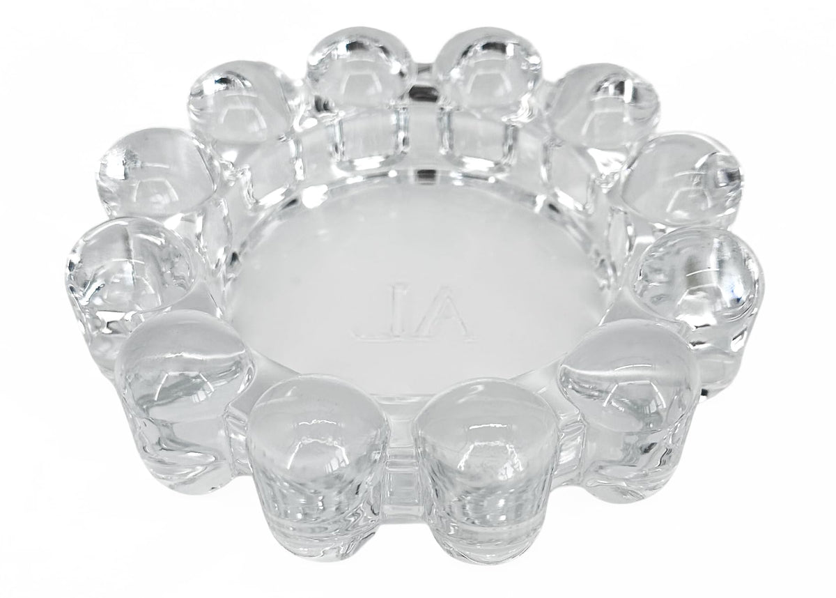 Alice Lane Home Collection Original Clear Glass Small Bubble Candle Dish