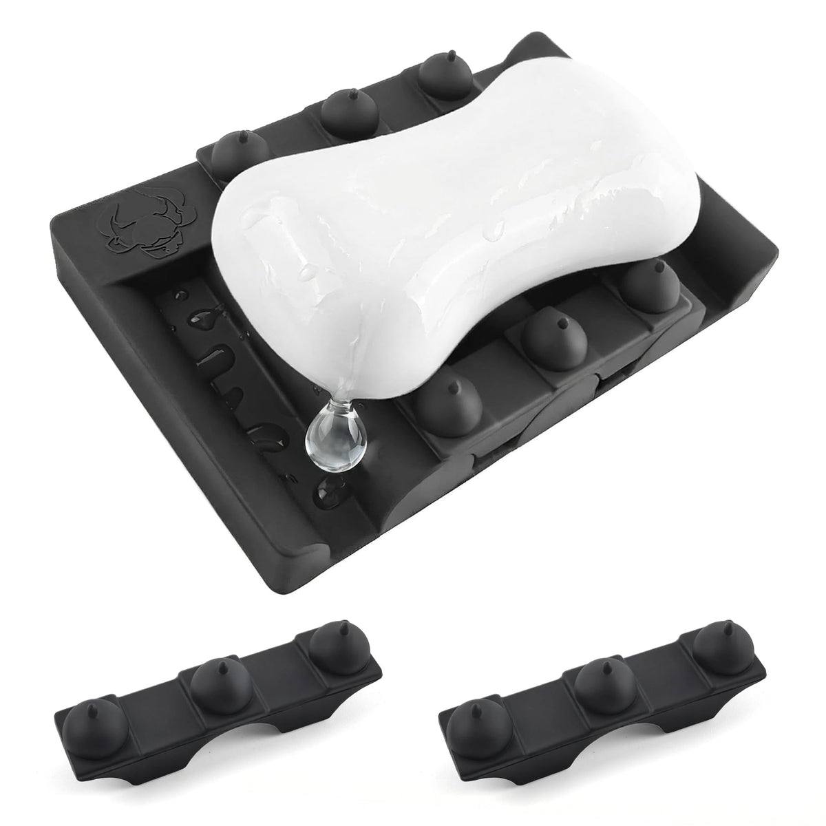 Silicone Soap Dish,Self Draining Soap Holder Perfect for Shower,Bathroom Sink,Kitchen Sink & Travel,Non-Slip Bar Soap Holder Extend Soap Life,Keep Soap Bars Dry & Easy Cleaning Black-2Pcs