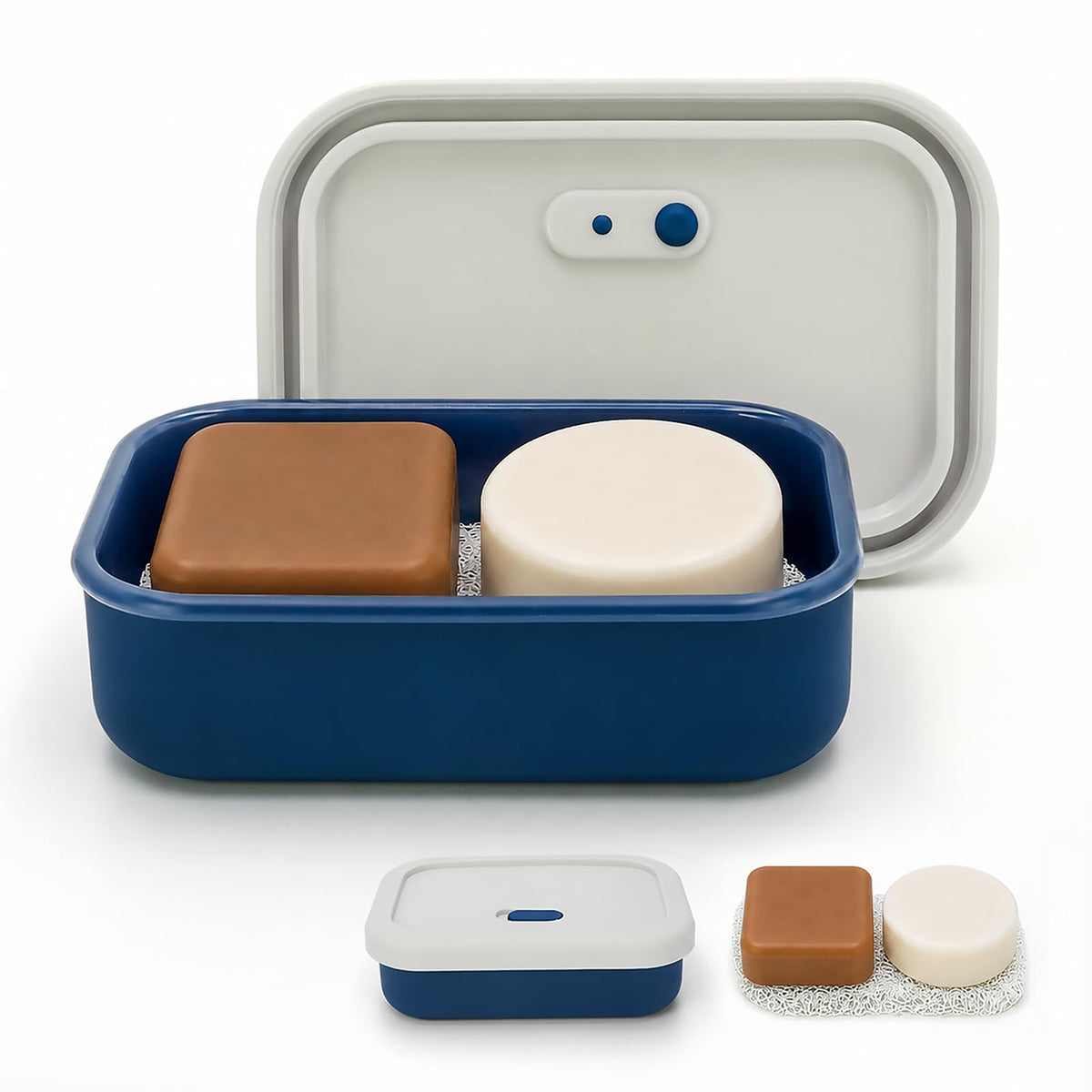 AIDIMMING Large Shampoo Bar Travel Case, Silicone Travel Soap Case, Green