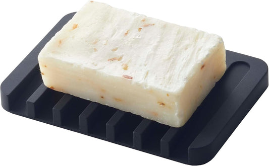 YAMAZAKI Home Flow Soap Tray - Silicone Holder Dish for Sink - Silicone