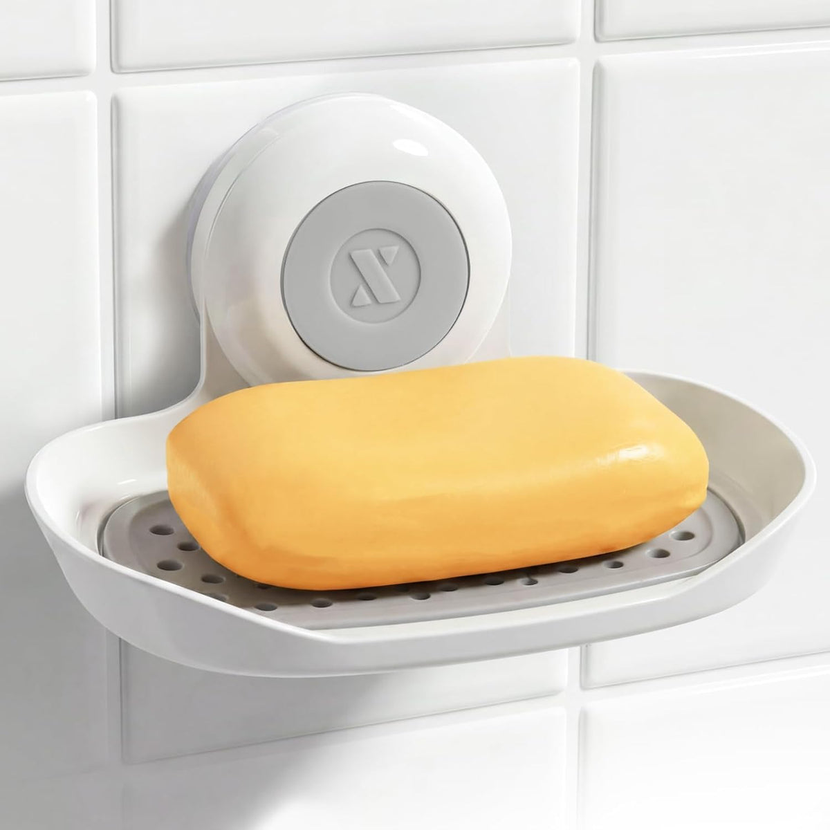 SlipX Solutions Strong Hold Suction Cup Soap Dish for Shower, Chrome