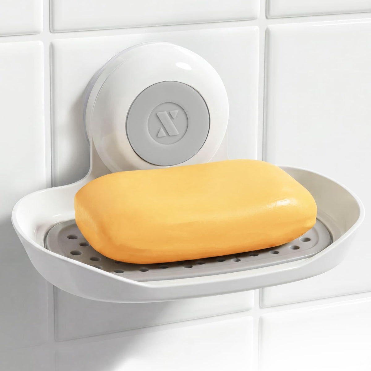 SlipX Solutions Strong Hold Suction Cup Soap Dish for Shower, Chrome