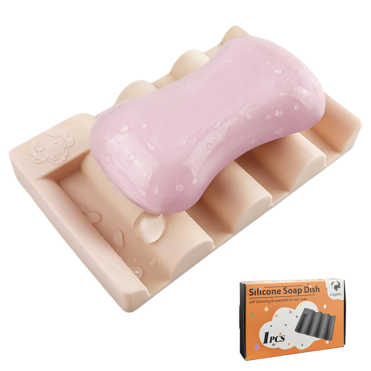Silicone Soap Dish,Self Draining Soap Holder Perfect for Shower,Bathroom Sink,Kitchen Sink & Travel,Non-Slip Bar Soap Holder Extend Soap Life,Keep Soap Bars Dry & Easy Cleaning Black-2Pcs